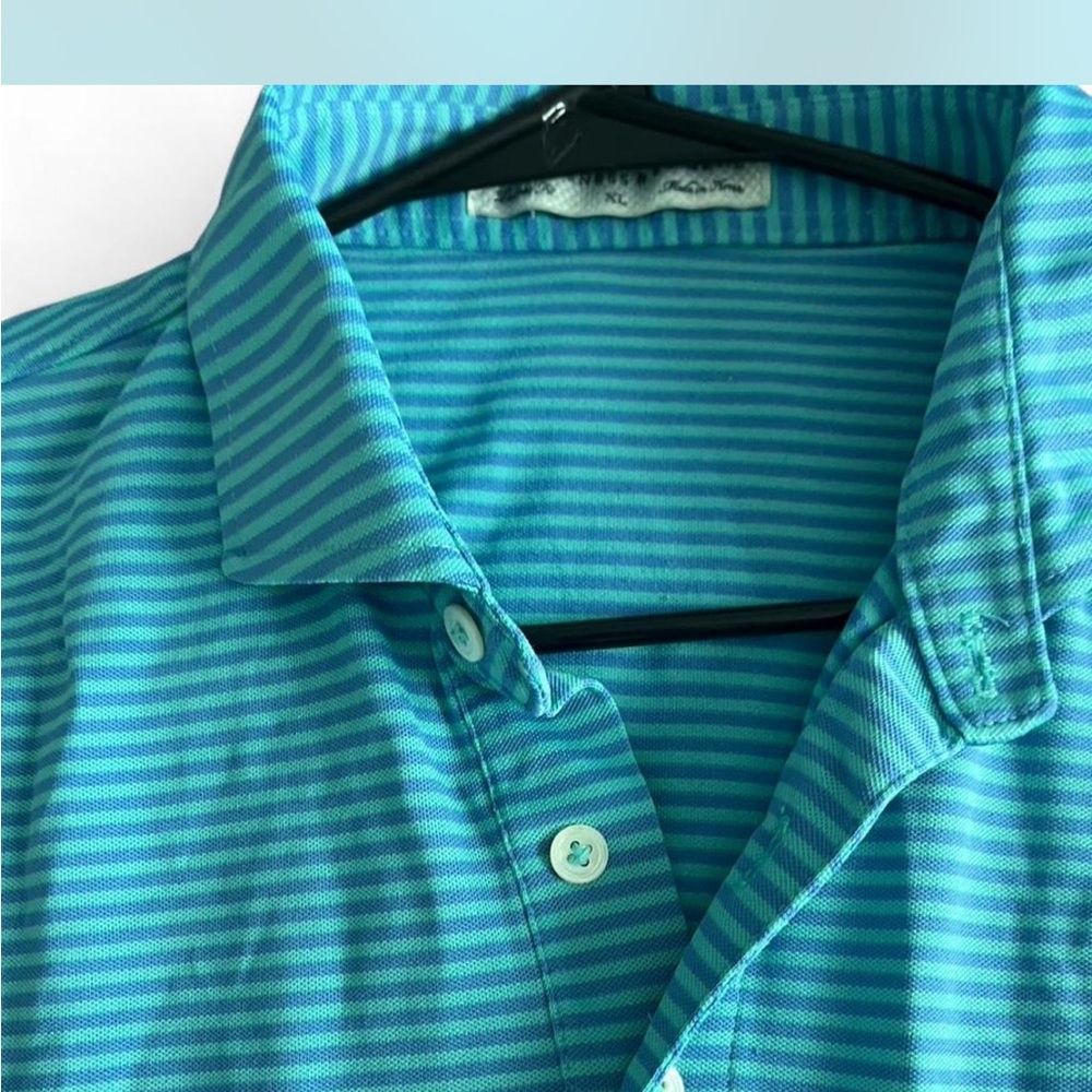 Holderness & Bourne Men's Striped Blue Polo Shirt - Picture 2 of 2